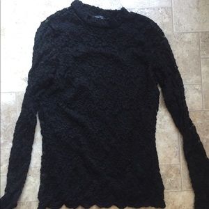 Black Lace Stretchy Long Sleeve